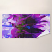 Verbluffende Paarse en zwarte Cactus Dahlia Badhanddoek (Badhanddoek)