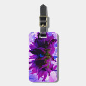 Verbluffende Paarse en zwarte Cactus Dahlia Bagagelabel (Voorkant verticaal)