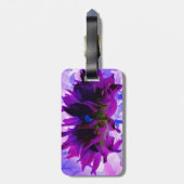 Verbluffende Paarse en zwarte Cactus Dahlia Bagagelabel (Achterkant verticaal)