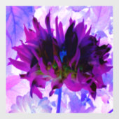 Verbluffende Paarse en zwarte Cactus Dahlia Raamsticker (Vel)