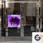 Verbluffende Paarse en zwarte Cactus Dahlia Raamsticker (Kantoordeur)