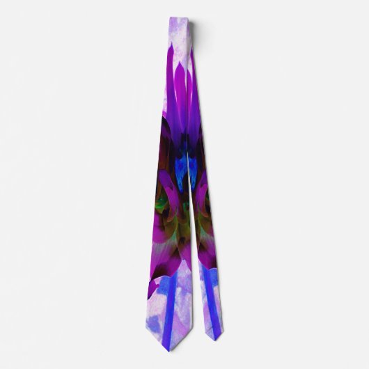 Verbluffende Paarse en zwarte Cactus Dahlia Stropdas (Voorkant)