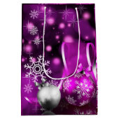 Verbluffende Paarse kersttone met gemiddelde cadea Medium Cadeauzakje (Achterkant)