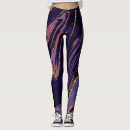 Verbluffende Paarse marbleLeggings Leggings