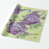 Verbluffende Paarse Waterverf Event Paper Producte Cadeaupapier (Uitgerold)