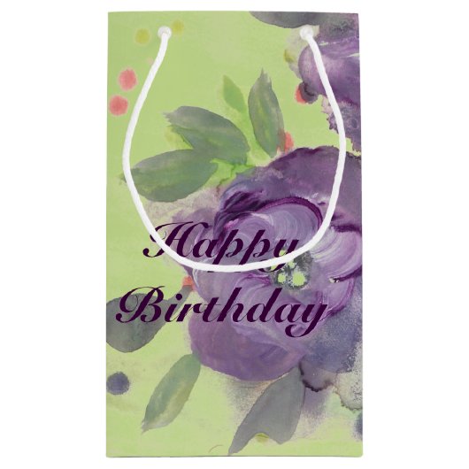 Verbluffende Paarse Waterverf Event Paper Producte Klein Cadeauzakje (Achterkant)