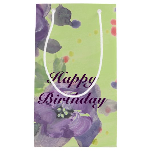 Verbluffende Paarse Waterverf Event Paper Producte Klein Cadeauzakje (Voorkant)