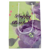 Verbluffende Paarse Waterverf Event Paper Producte Medium Cadeauzakje (Achterkant)