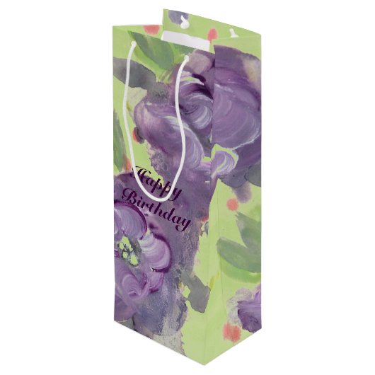 Verbluffende Paarse Waterverf Event Paper Producte Wijn Cadeautas (Achterkant Gekanteld)