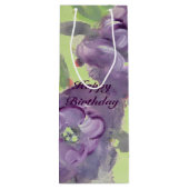 Verbluffende Paarse Waterverf Event Paper Producte Wijn Cadeautas (Achterkant)