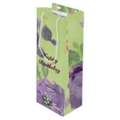 Verbluffende Paarse Waterverf Event Paper Producte Wijn Cadeautas (Voorkant Gekanteld)