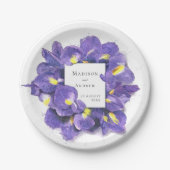 Verbluffende Paarse Waterverf van Irisa's Papieren Bordje (Voorkant)