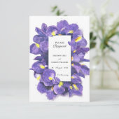 Verbluffende Paarse Waterverf van Irisa's RSVP Kaartje (Staand voorkant)