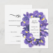 Verbluffende Paarse Waterverf van Irisa's RSVP Kaartje (Voorkant / Achterkant)