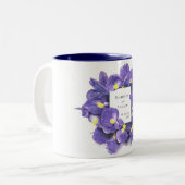 Verbluffende Paarse Waterverf van Irisa's Tweekleurige Koffiemok (Voorkant links)