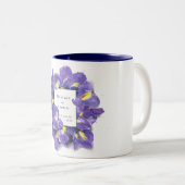 Verbluffende Paarse Waterverf van Irisa's Tweekleurige Koffiemok (Voorkant rechts)