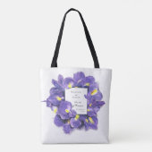 Verbluffende Paarse Waterverf van Irises, parlemen Tote Bag (Achterkant)
