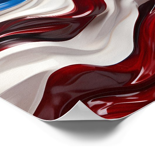 Verbluffende patriottische Amerikaanse vlag olieve Poster (Hoek)