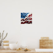 Verbluffende patriottische Amerikaanse vlag olieve Poster (Keuken)