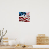 Verbluffende patriottische Amerikaanse vlag olieve Poster (Keuken)