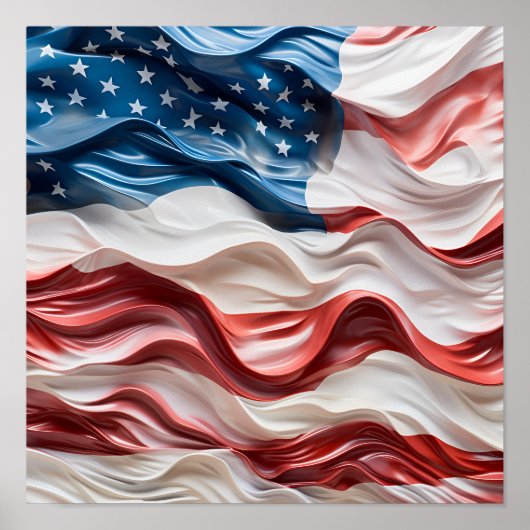 Verbluffende patriottische Amerikaanse vlag olieve Poster (Voorkant)