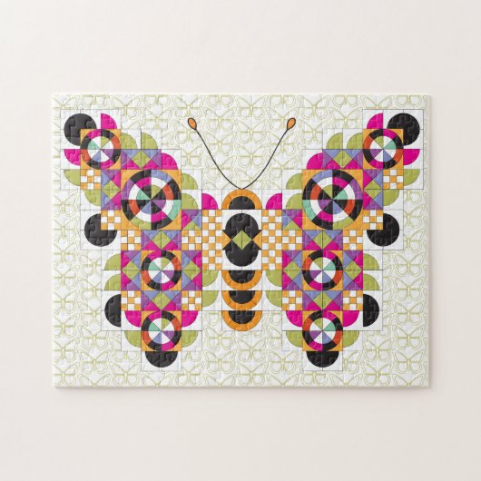 Verbluffende patroonpatroonpatroonmonarch Butterfl Legpuzzel (Horizontaal)