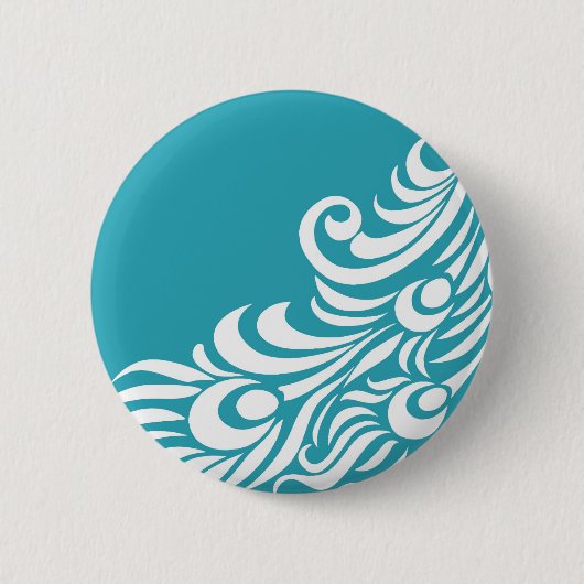 Verbluffende Peacock Feather Silhouette Print Ronde Button 5,7 Cm (Voorkant)