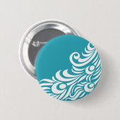 Verbluffende Peacock Feather Silhouette Print Ronde Button 5,7 Cm (Voorkant /achterkant)
