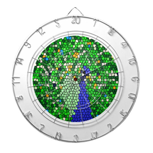 Verbluffende Peacock-mozaïekkunstgeschenken op maa Dartbord (Voorkant)