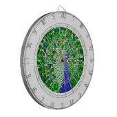 Verbluffende Peacock-mozaïekkunstgeschenken op maa Dartbord (Voorkant Links)