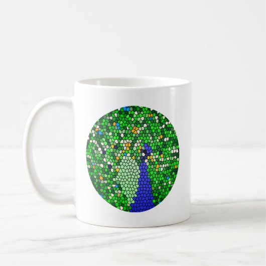 Verbluffende Peacock-mozaïekkunstgeschenken op maa Koffiemok (Links)