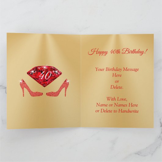 Verbluffende, persoonlijke 40e verjaardag-kaart vo kaart (Binnen)