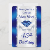 Verbluffende persoonlijke, 45e verjaardag uitnodig kaart (Voorkant)