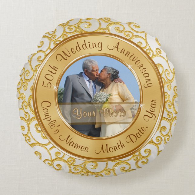 Verbluffende persoonlijke 50e Jubileum piloot Rond Kussen (Voorkant)