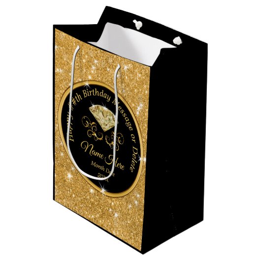 Verbluffende persoonlijke 'Birthday Cadeaus', ELK  Medium Cadeauzakje (Voorkant Gekanteld)