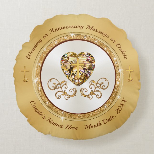 Verbluffende persoonlijke, Christelijke weddenscha Rond Kussen (Voorkant)