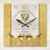 Verbluffende, persoonlijke Golden Jubileum-klok Vierkante Klok