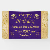 Verbluffende persoonlijke Happy Birthday-banner on Spandoek (Horizontaal)