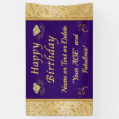 Verbluffende persoonlijke Happy Birthday-banner on Spandoek (Verticaal)