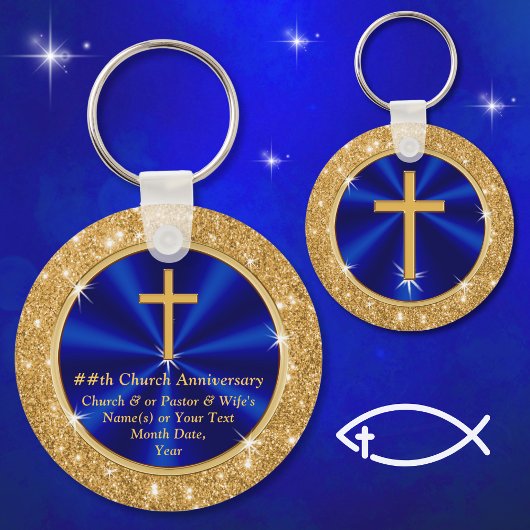 Verbluffende, persoonlijke kerkvoorkeuren, blauw g sleutelhanger