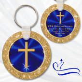 Verbluffende, persoonlijke kerkvoorkeuren, blauw g sleutelhanger