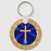 Verbluffende, persoonlijke kerkvoorkeuren, blauw g sleutelhanger (Achterkant)