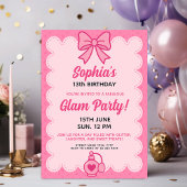 Verbluffende  Pink Glam Verjaardag Sjabloon Kaart