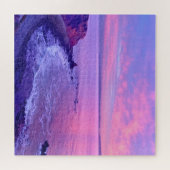 Verbluffende prachtige roze Paarse oceaanzonsonder Legpuzzel (Horizontaal)