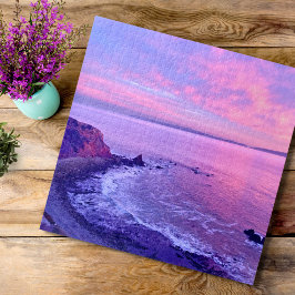 Verbluffende prachtige roze Paarse oceaanzonsonder Legpuzzel