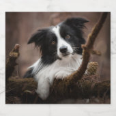 Verbluffende rand collie-portret bier etiket (Enkel label)