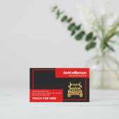Verbluffende Red Box Border Gold Truck Trucker Visitekaartje (Staand voorkant)
