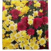 Verbluffende Red Gold Autumn Chrysanthemum Flowers Douchegordijn (Voorkant)
