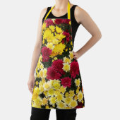 Verbluffende Red Gold Autumn Chrysanthemum Flowers Schort (Insitu)