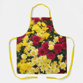 Verbluffende Red Gold Autumn Chrysanthemum Flowers Schort (Voorkant)